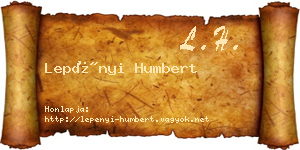 Lepényi Humbert névjegykártya